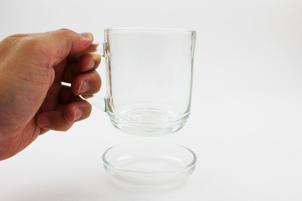 7.6 oz Clear Glass Tea Cups 6pcs with Handle